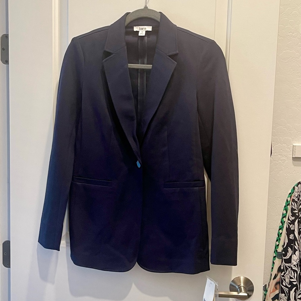 Bar III Navy Single-Button Tailored Blazer